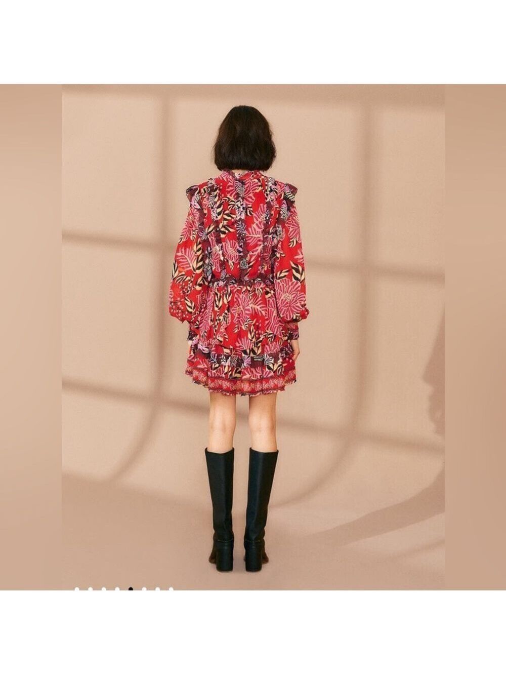 Farm Rio Mixed Floral Ruffle Mini Dress - Picture 9 of 12